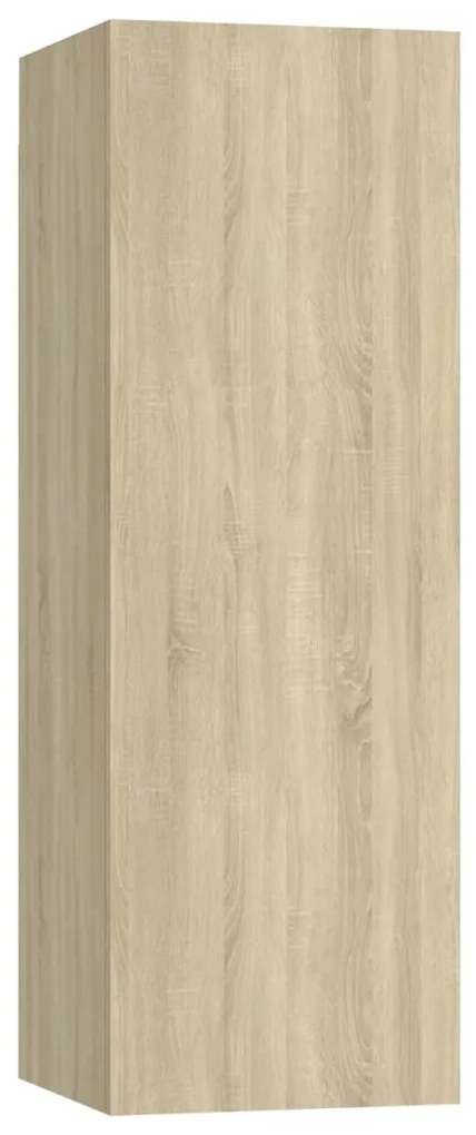 3 pcs conjunto móveis de TV derivados madeira carvalho sonoma