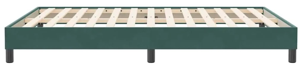 Estrutura de cama sem colchão 140x210 cm veludo verde-escuro