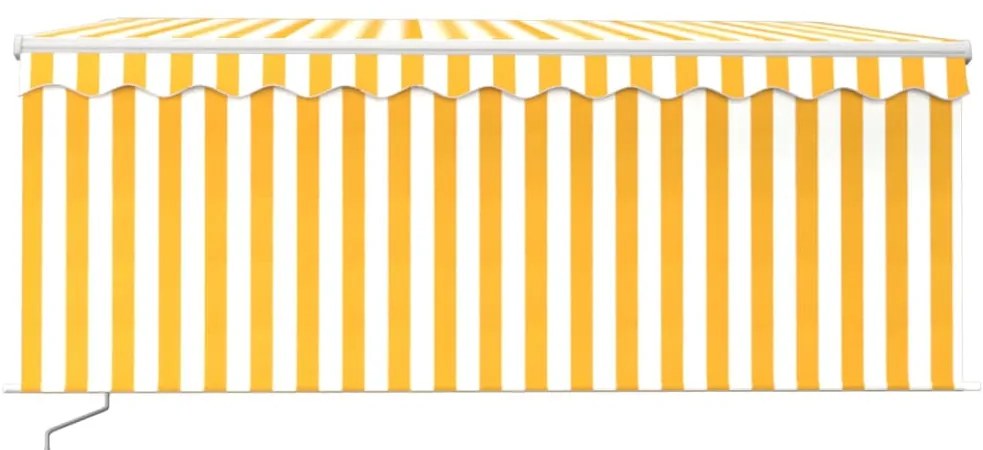 Toldo retrátil manual com estore 3,5x2,5 m amarelo e branco