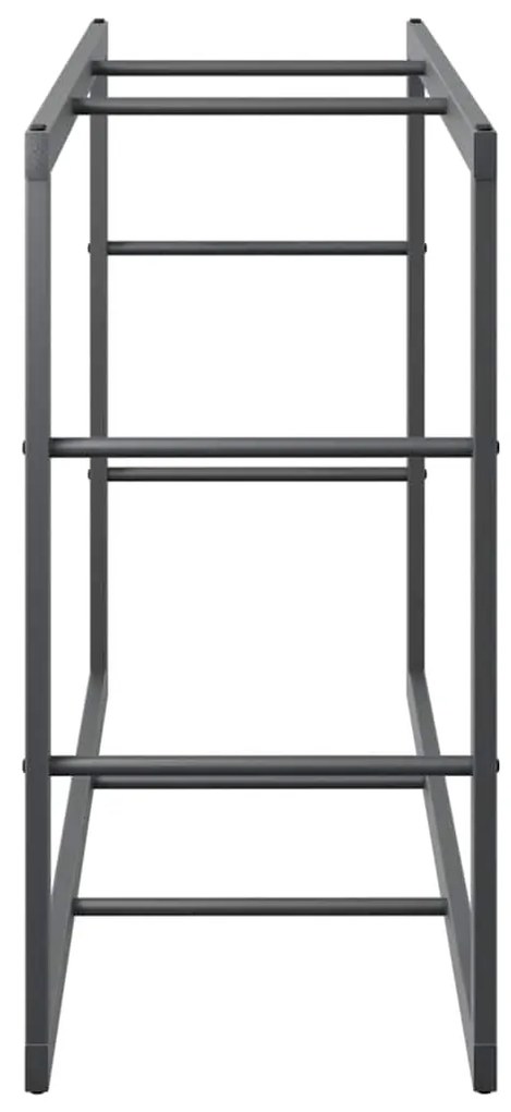 Suporte para lenha 110x30x61 cm aço preto