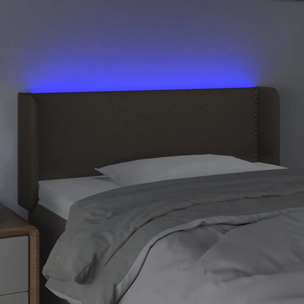 Cabeceira de cama c/ luzes LED 103x16x78/88cm cinza-acastanhado