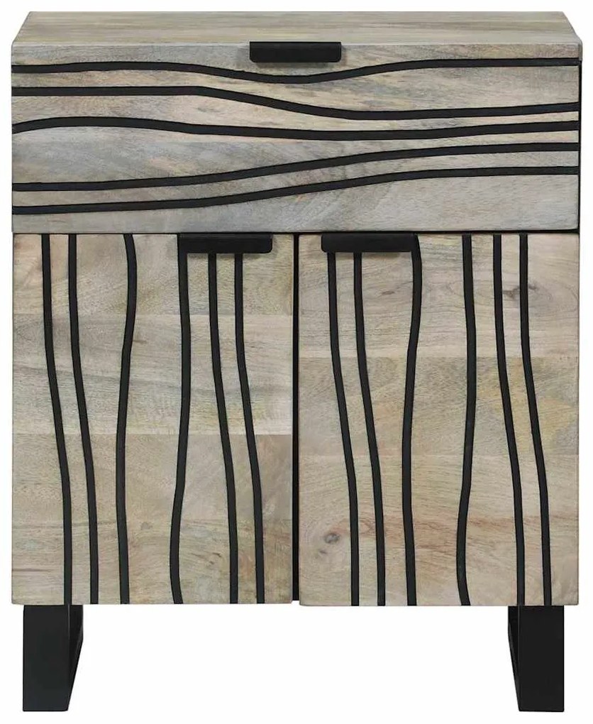 Mesas de cabeceira com gaveta Branco e Preto 50 x 33 x 60 cm