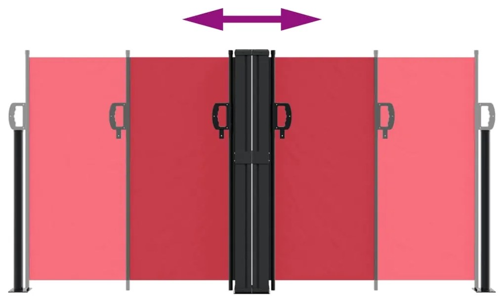 Toldo lateral retrátil 120x1200 cm vermelho