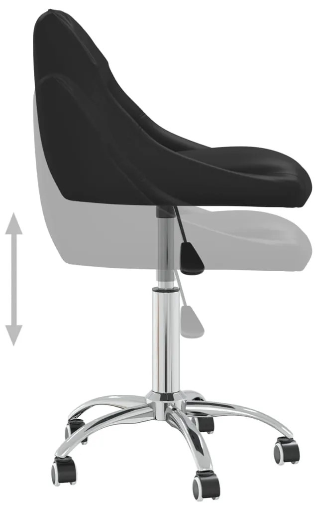 Cadeiras de jantar giratórias 2 pcs couro artificial preto