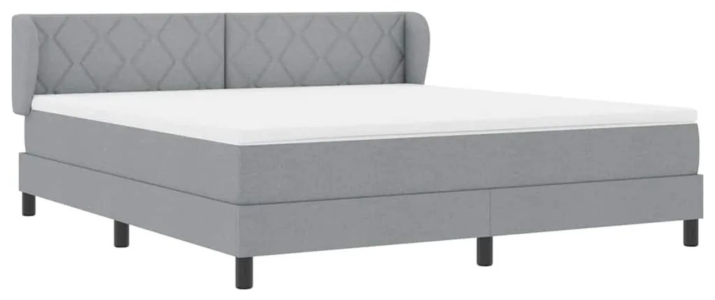 Cama Box Spring com Colchão vidaXL Cinza Claro 180x200 cm Tecido