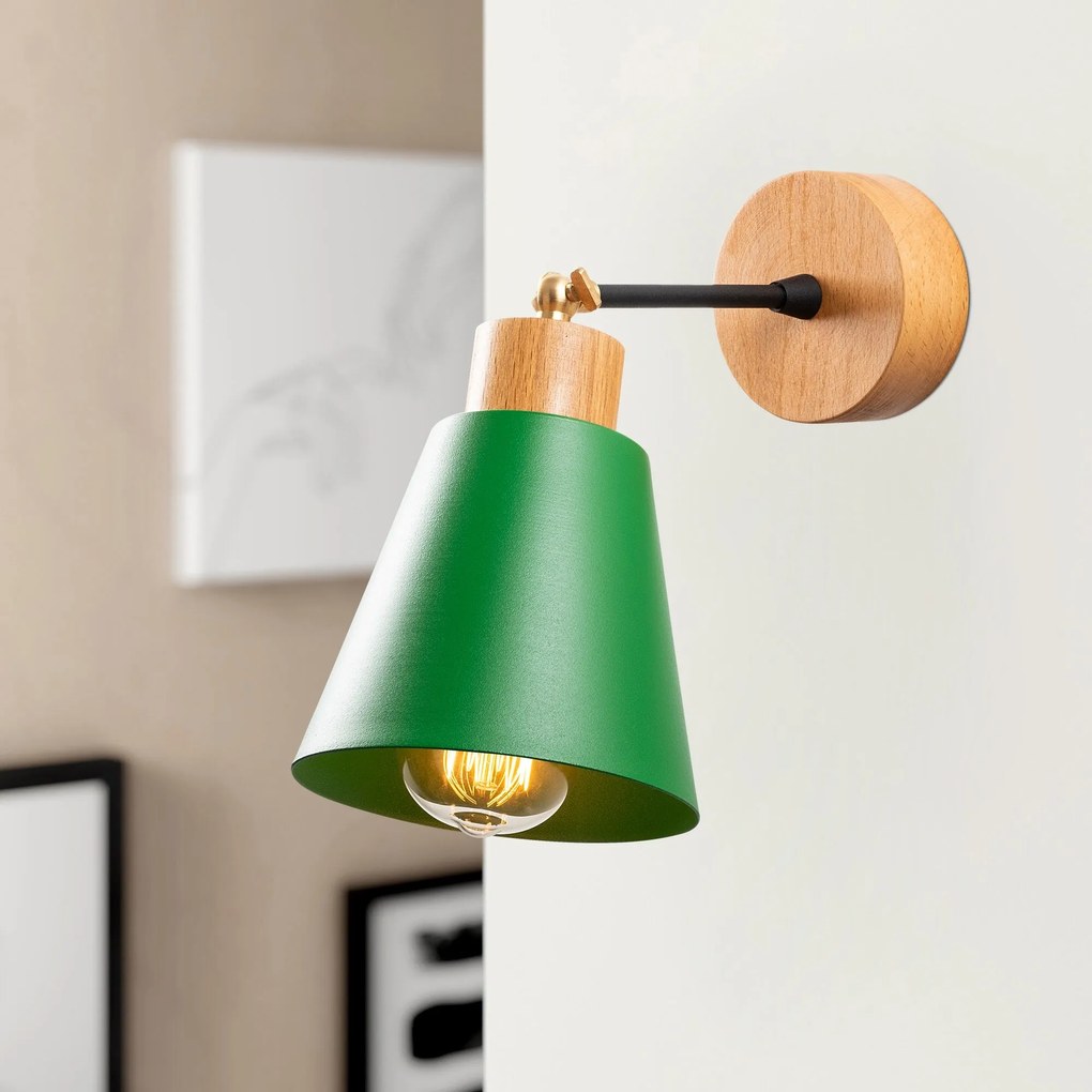 Candeeiro de Parede Manavgat – Verde – 14 cm x 25 cm
