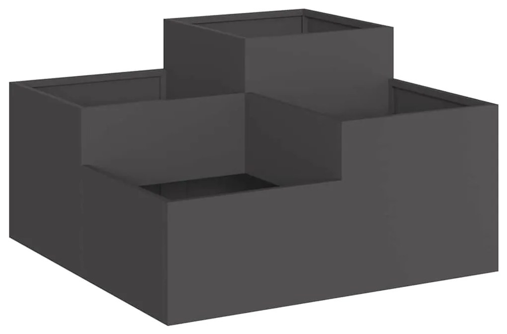 Jardineira vidaXL 80x80x48 cm Aço Preto
