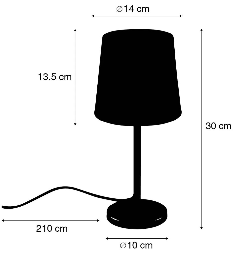 Moderne tafellamp zwart met roze kap - Lakitu Moderno