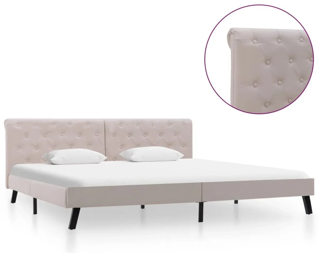 vidaXL Estrutura de cama 180x200 cm tecido cor linho claro
