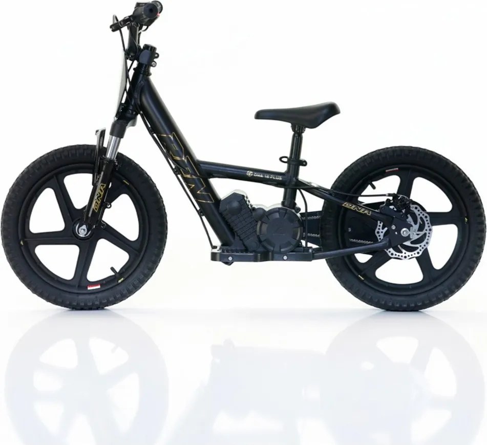 Bicicleta elétrica infantil 250W 16” 250W 16" Plus RFN preta e dourada