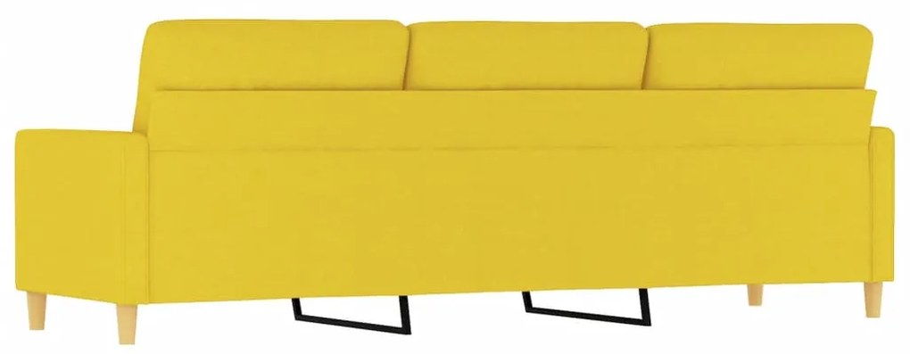 Sofá de 3 lugares 180 cm tecido amarelo-claro