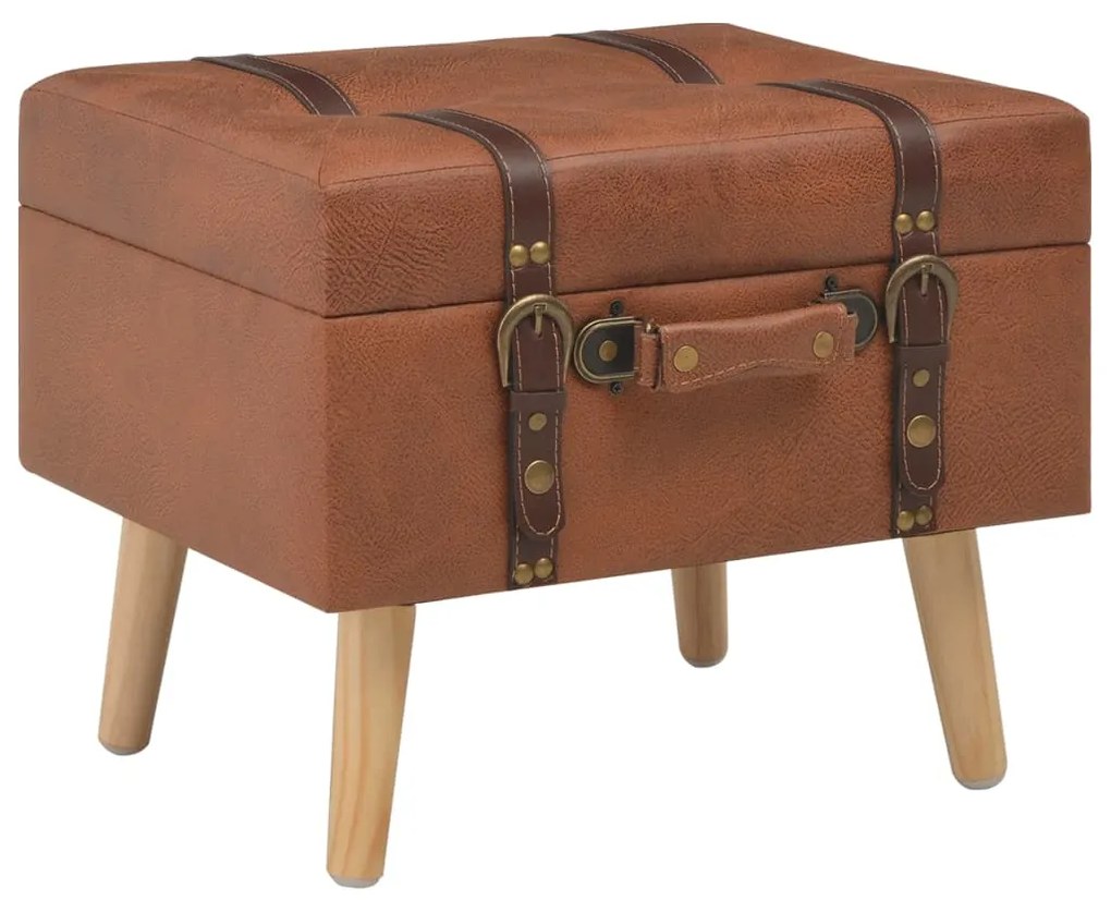 Banco de arrumação 40 cm couro artificial bronze