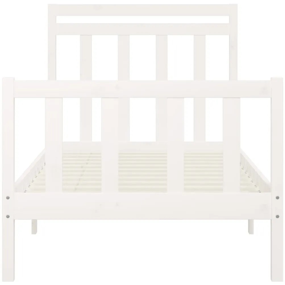 Estrutura de cama 100x200 cm pinho maciço branco