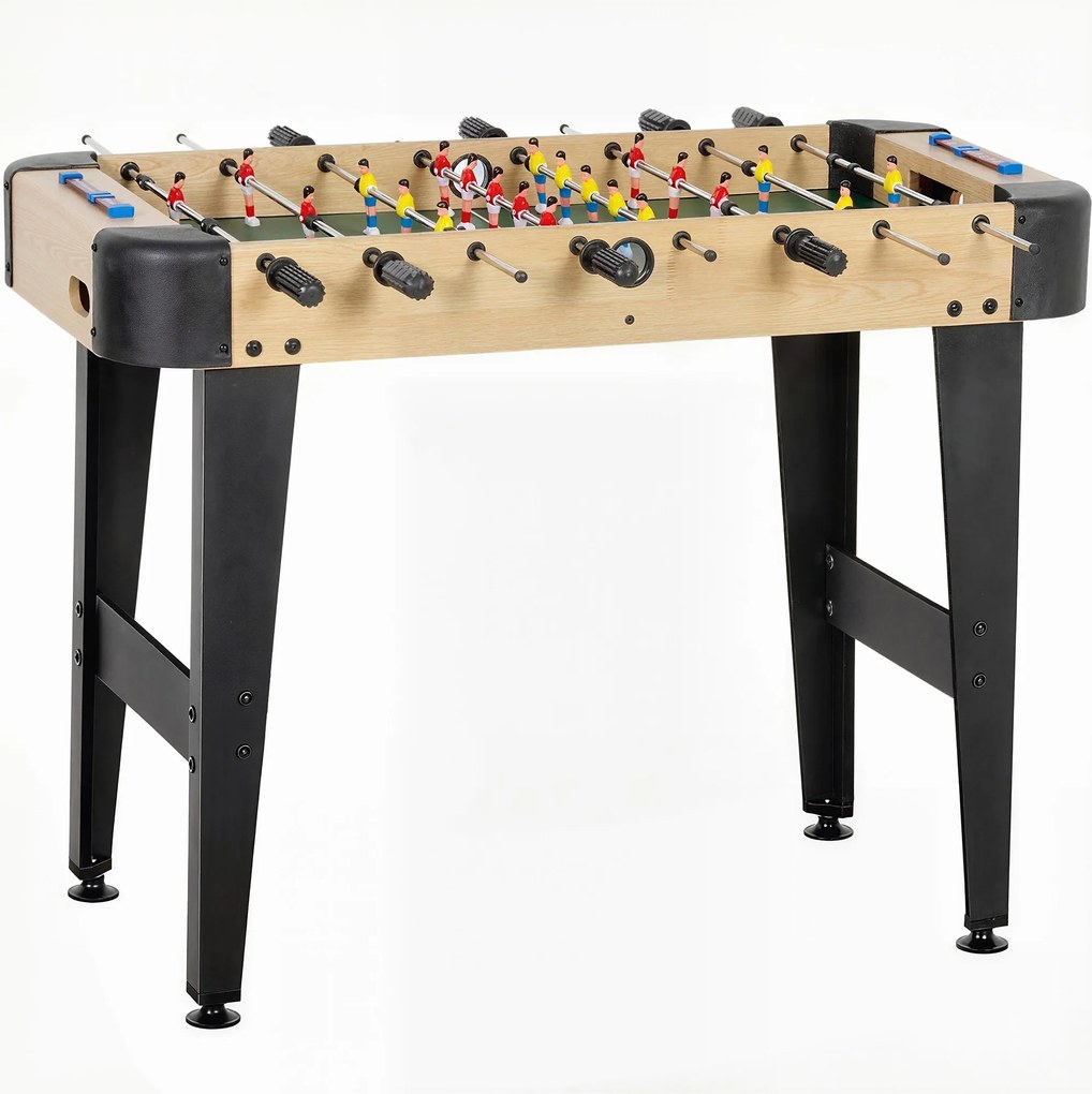 SPORTNOW Mesa de Matraquilhos de 92 cm com 22 Jogadores 2 Bolas Marcadores Manuais Pegas Antiderrapantes Madeira | Aosom Portugal