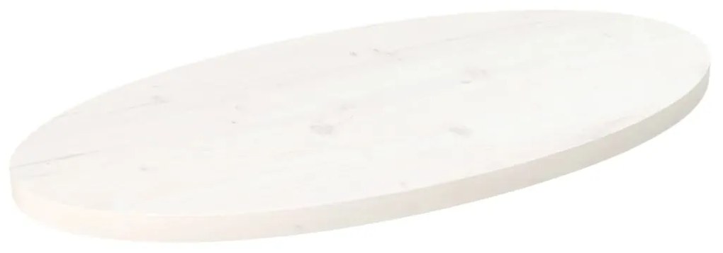 824321 vidaXL Tampo de mesa oval 80x40x2,5 cm pinho maciço branco