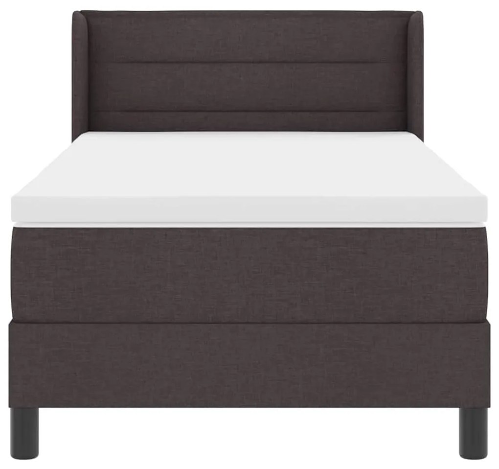 Cama Box Marrom Escuro 90 x 200 cm Tecido e Espuma