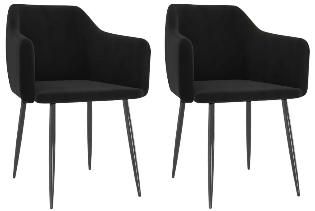 vidaXL Cadeiras de jantar 2 pcs veludo preto