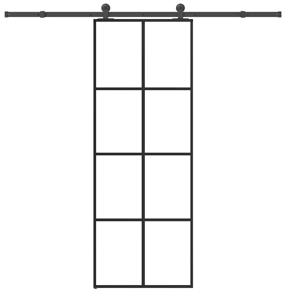 vidaXL Porta deslizante c/ conj. ferragens 76x205cm vidro ESG/alumínio