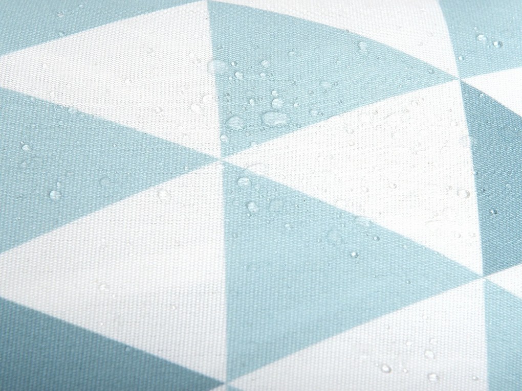 Almofada de jardim com padrão de triângulos azul e branca 40 x 70 cm TRIFOS Beliani
