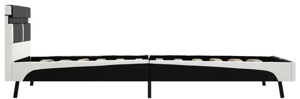 Estrutura de cama c/ LED 90x200 cm couro artificial preto
