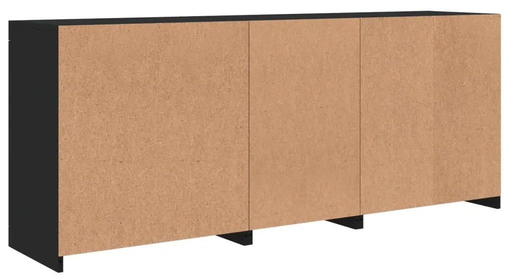 Aparador com luzes LED 181,5x37x67 cm preto