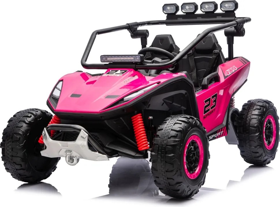 Buggy elétrico para Crianças 24V, 4x200W, 2 lugares TURBO 23, Rodas Espuma EVA, Assento Couro ecológico Rosa