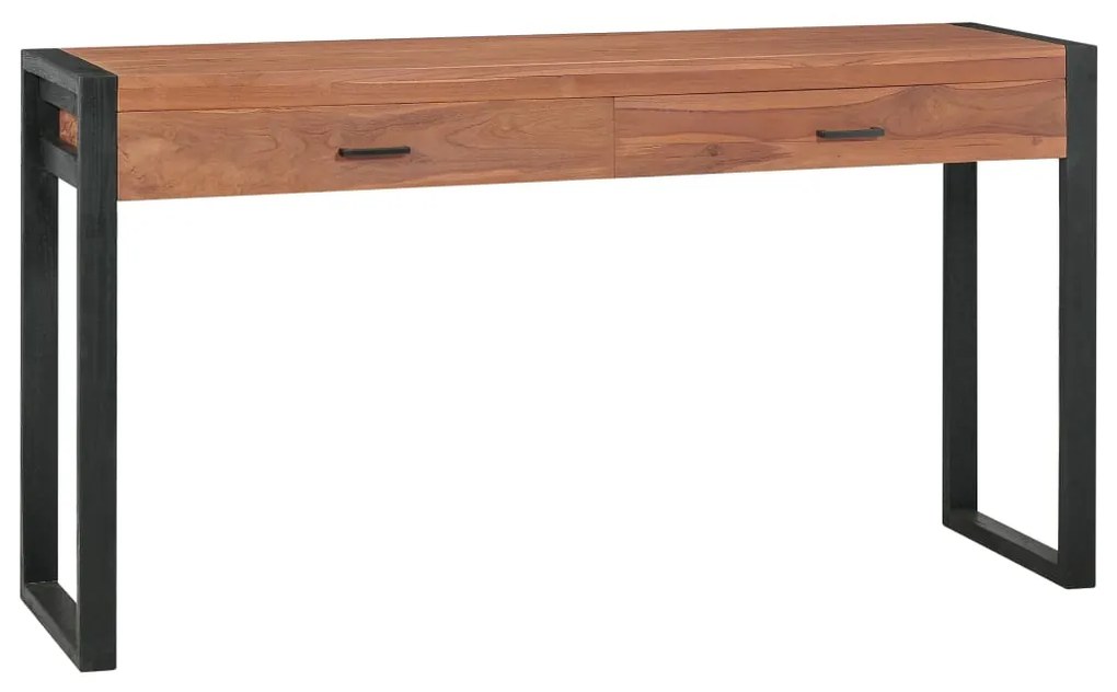vidaXL Secretária com 2 gavetas 120x40x75 cm madeira de teca maciça