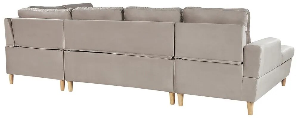 Sofá-cama em veludo creme 4 lugares LERUM Beliani