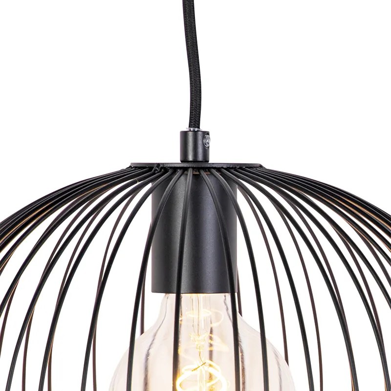 Candeeiro de suspensão design preto - Wire Dough Design
