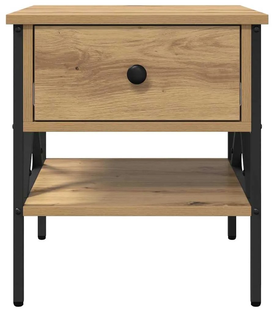 Mesa de Cabeceira Carvalho Artesanal 40x42x45 cm Madeira engenheirada