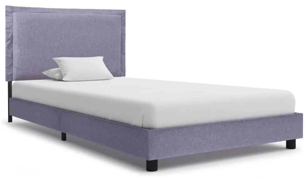 280986 vidaXL Estrutura de cama 90x200 cm tecido cinzento-claro