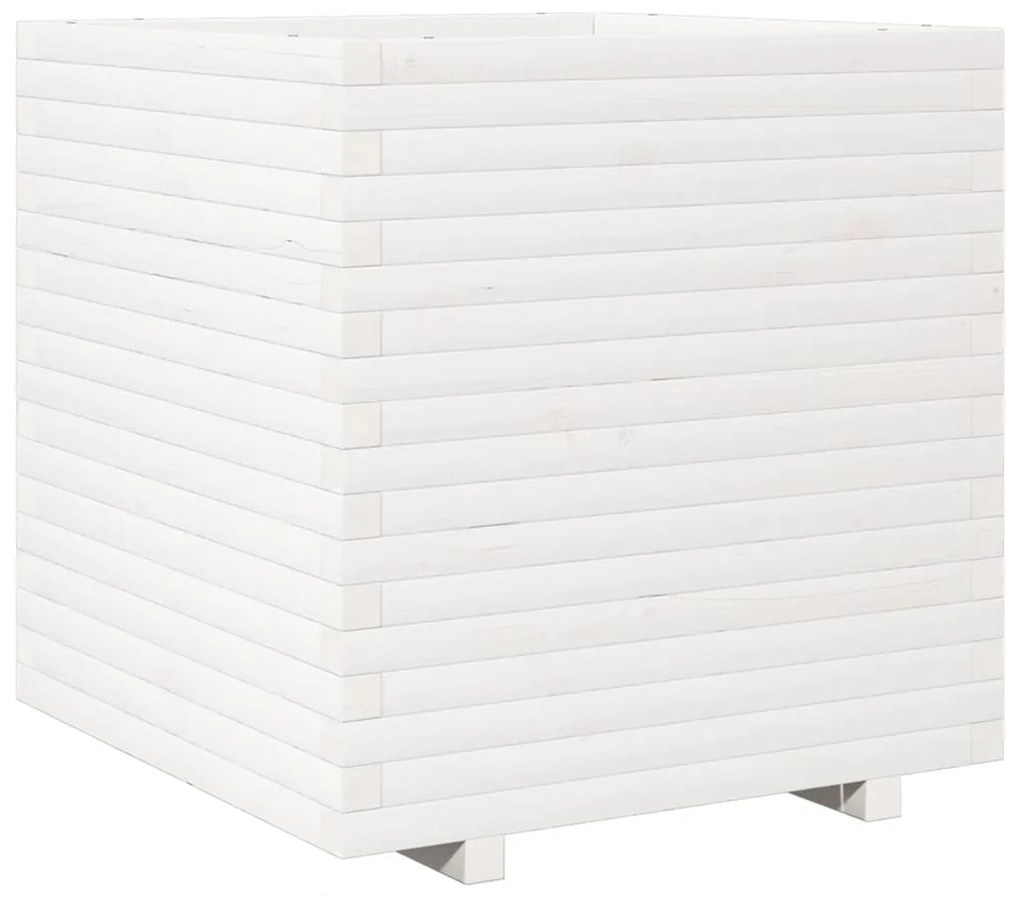 Vaso/floreira de jardim 70x70x72 cm pinho maciço branco