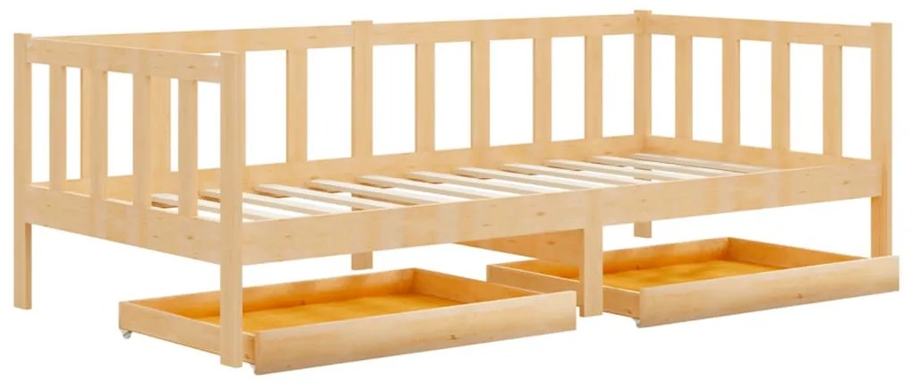 Sofá-cama com gavetas 90x200 cm pinho maciço