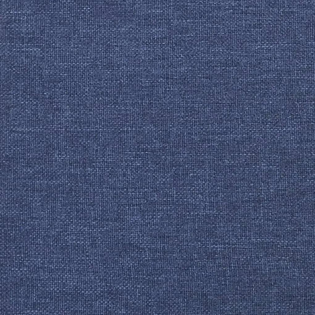 Cama com molas/colchão 200x200 cm tecido azul
