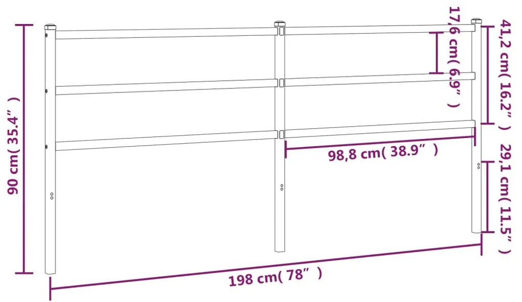 Cabeceira de cama 193 cm metal branco