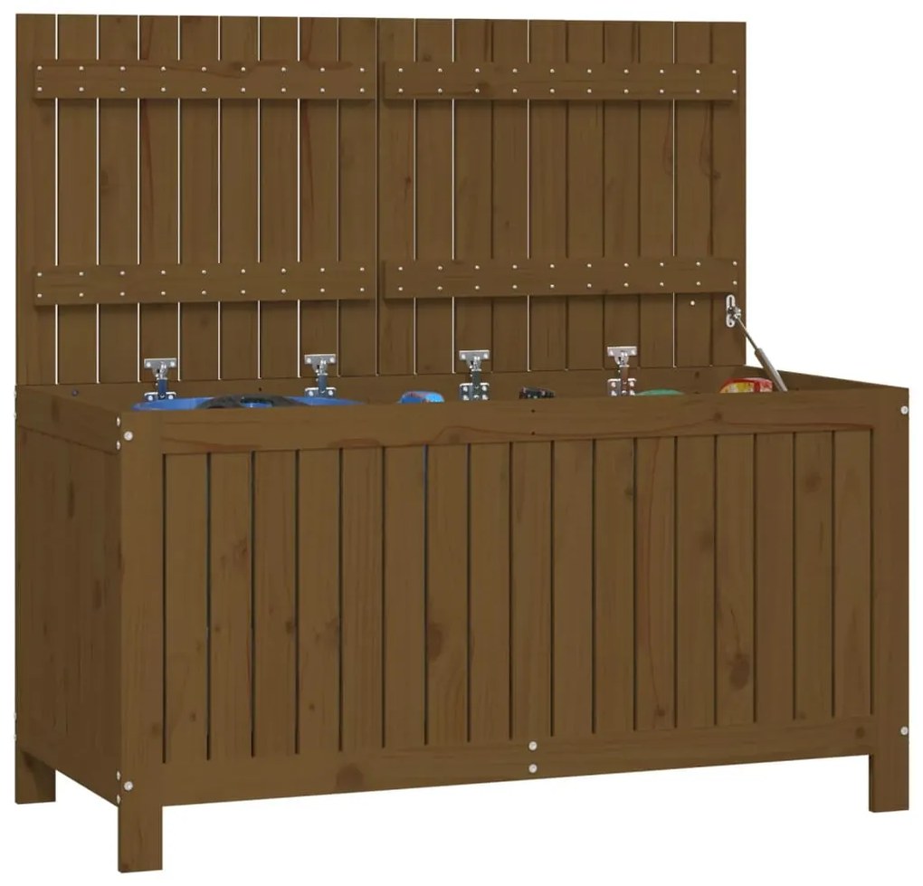 Caixa de arrumação jardim 121x55x64cm pinho maciço castanho-mel
