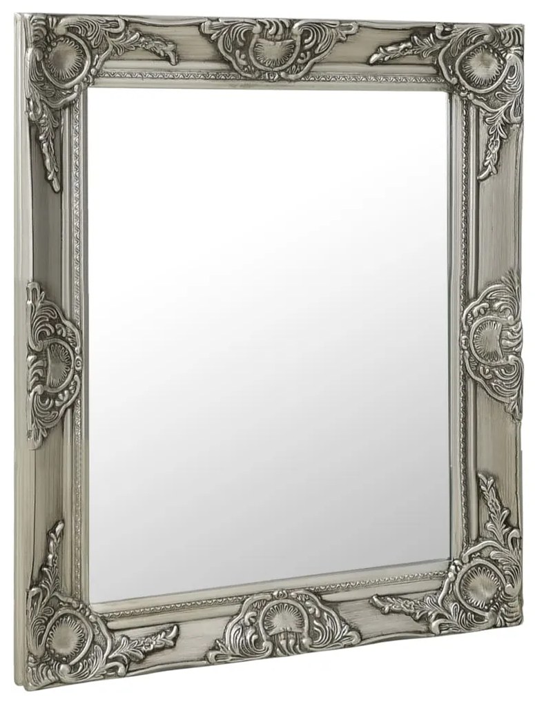 vidaXL Espelho de parede estilo barroco 50x60 cm prateado