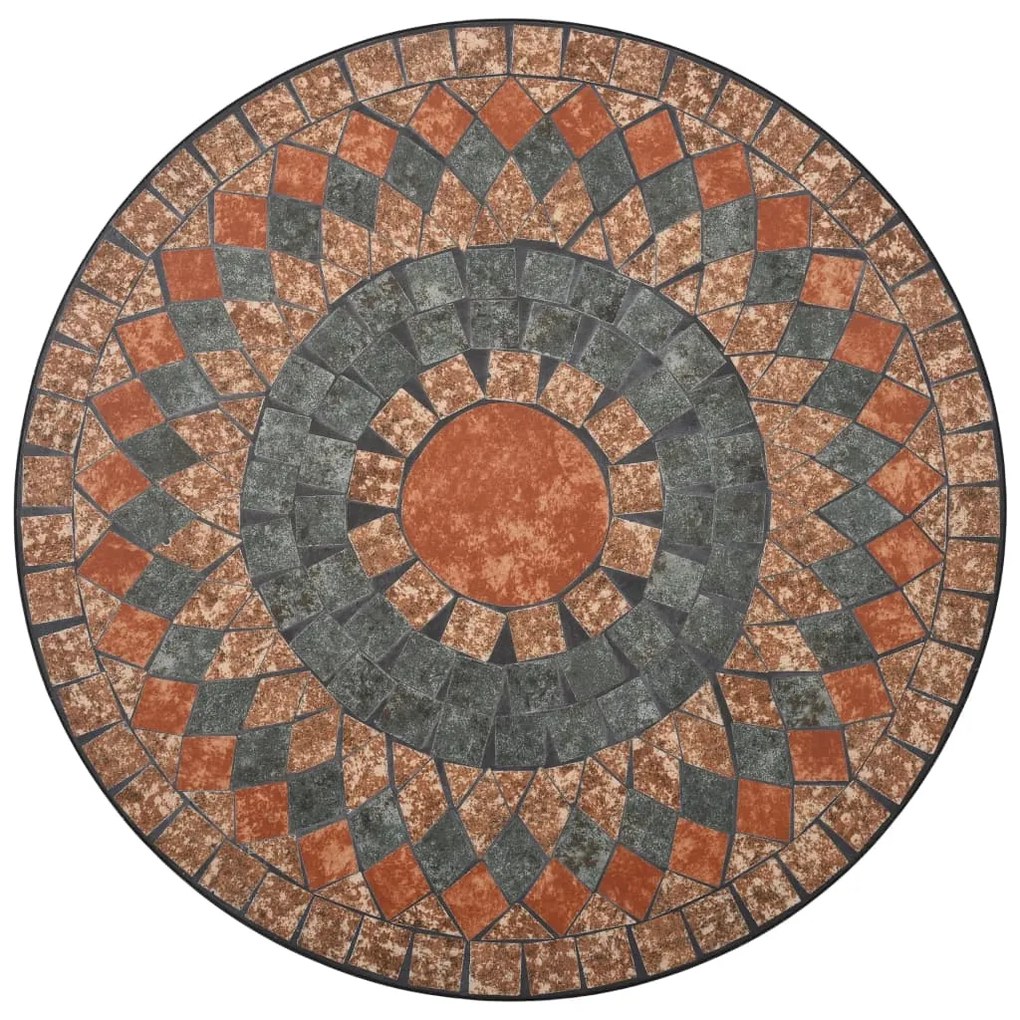 3 pcs conjunto bistro mosaico azulejos cerâmica laranja/cinza