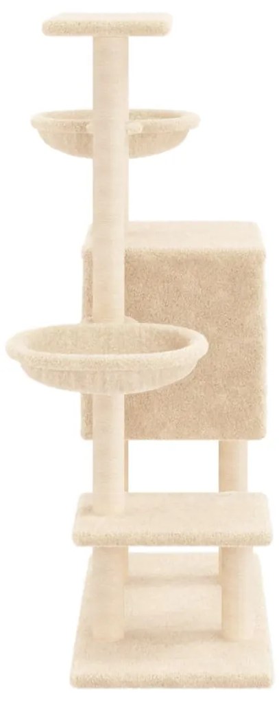 Árvore para gatos c/ postes arranhadores sisal 117 cm cor creme