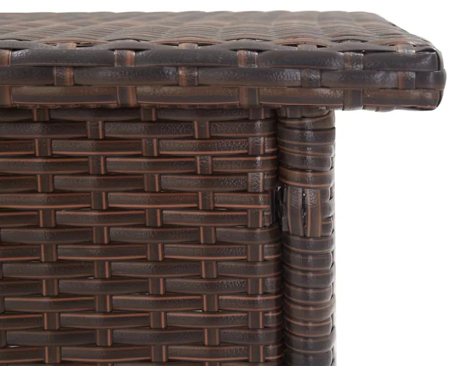 Mesa de centro 50x50x47 cm vime PE castanho