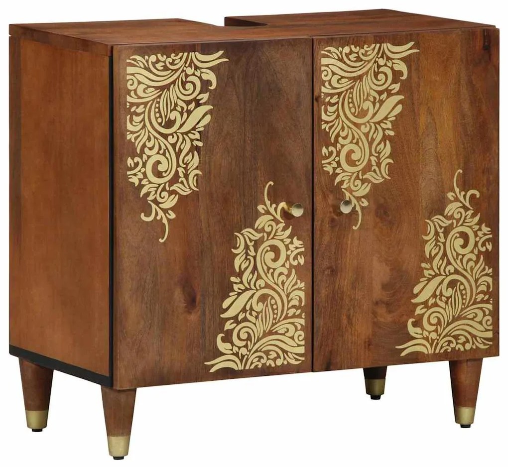 vidaXL Gabinete de Banheiro com armazenamento Castanho 62 x 33 x 58 cm