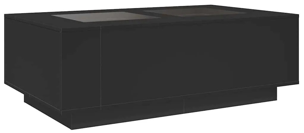Mesa de centro luzes LED Infinity 116x69x40 cm preto