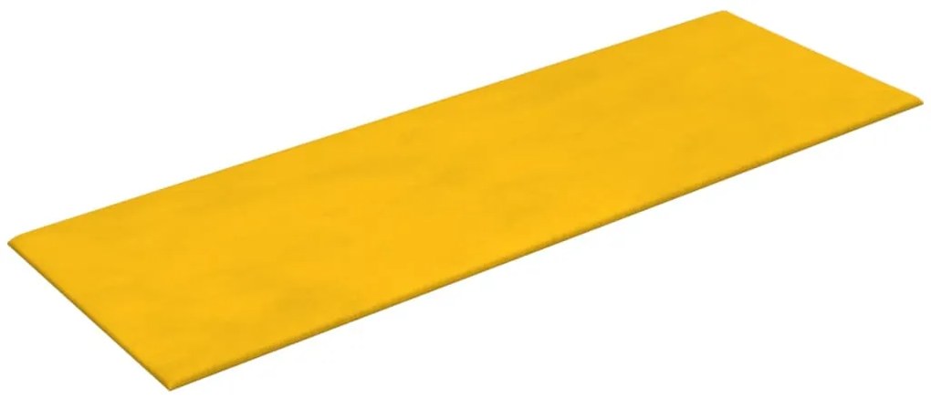 Painel de parede 12 pcs 90x30 cm veludo 3,24 m² amarelo