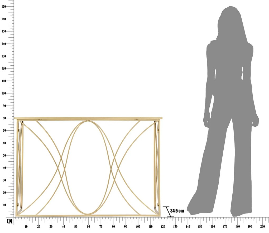 MESA CONSOLA EXY 120X40X80 CM DOURADO