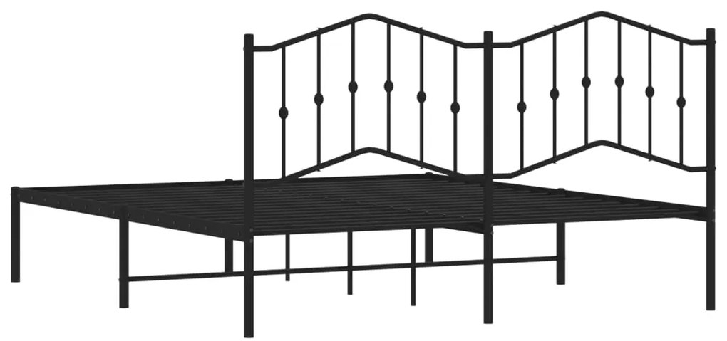 Estrutura de cama em metal com cabeceira 180x200 cm preto