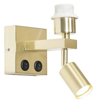 Candeeiro de parede moderno em latão com luz de leitura - Brescia