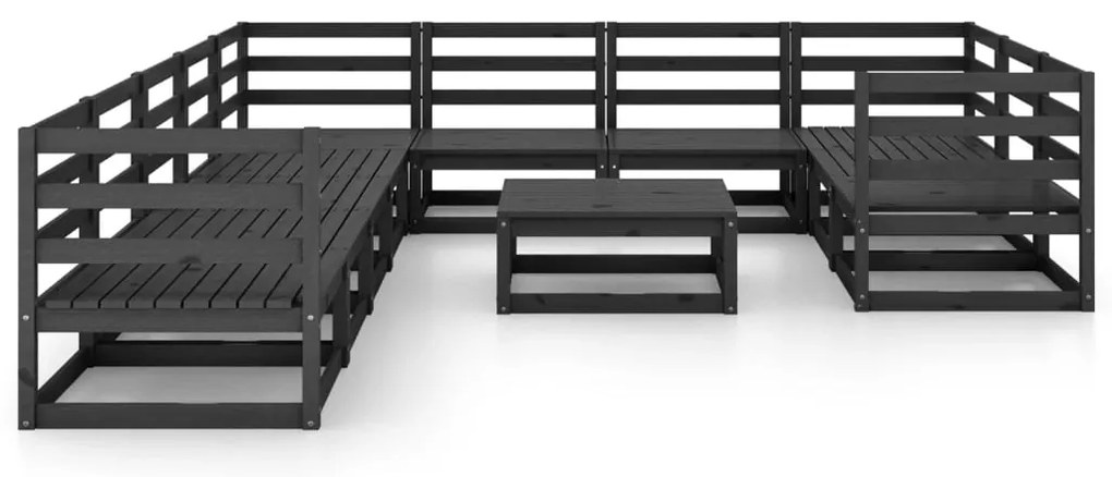 11 pcs conjunto lounge de jardim pinho maciço