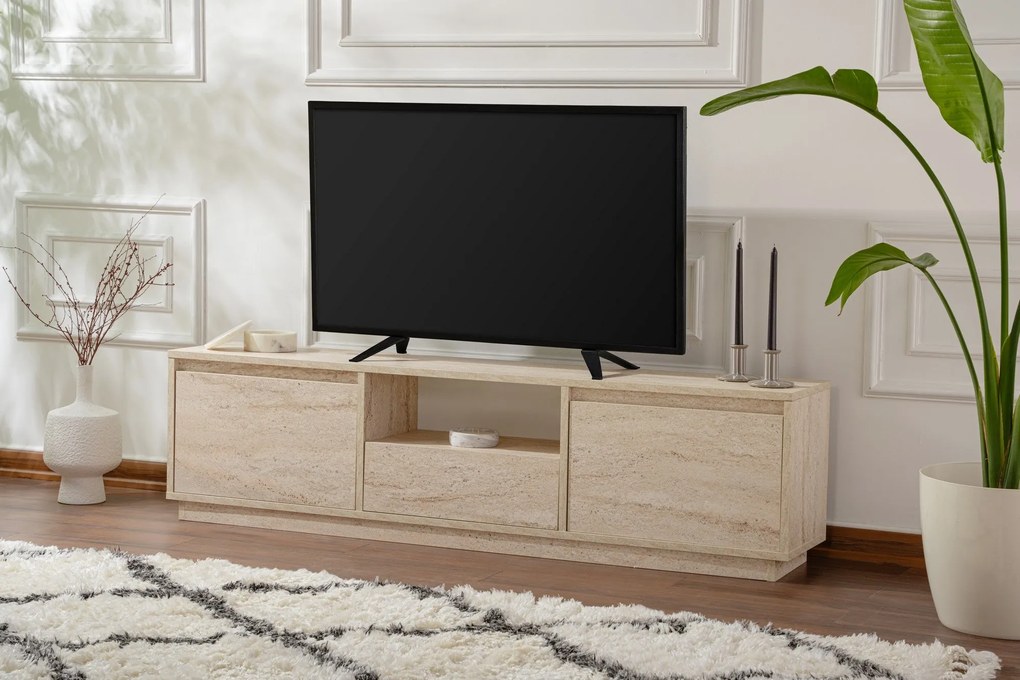 Móvel TV Vanguard – Travertine – 160x42x29,5 cm