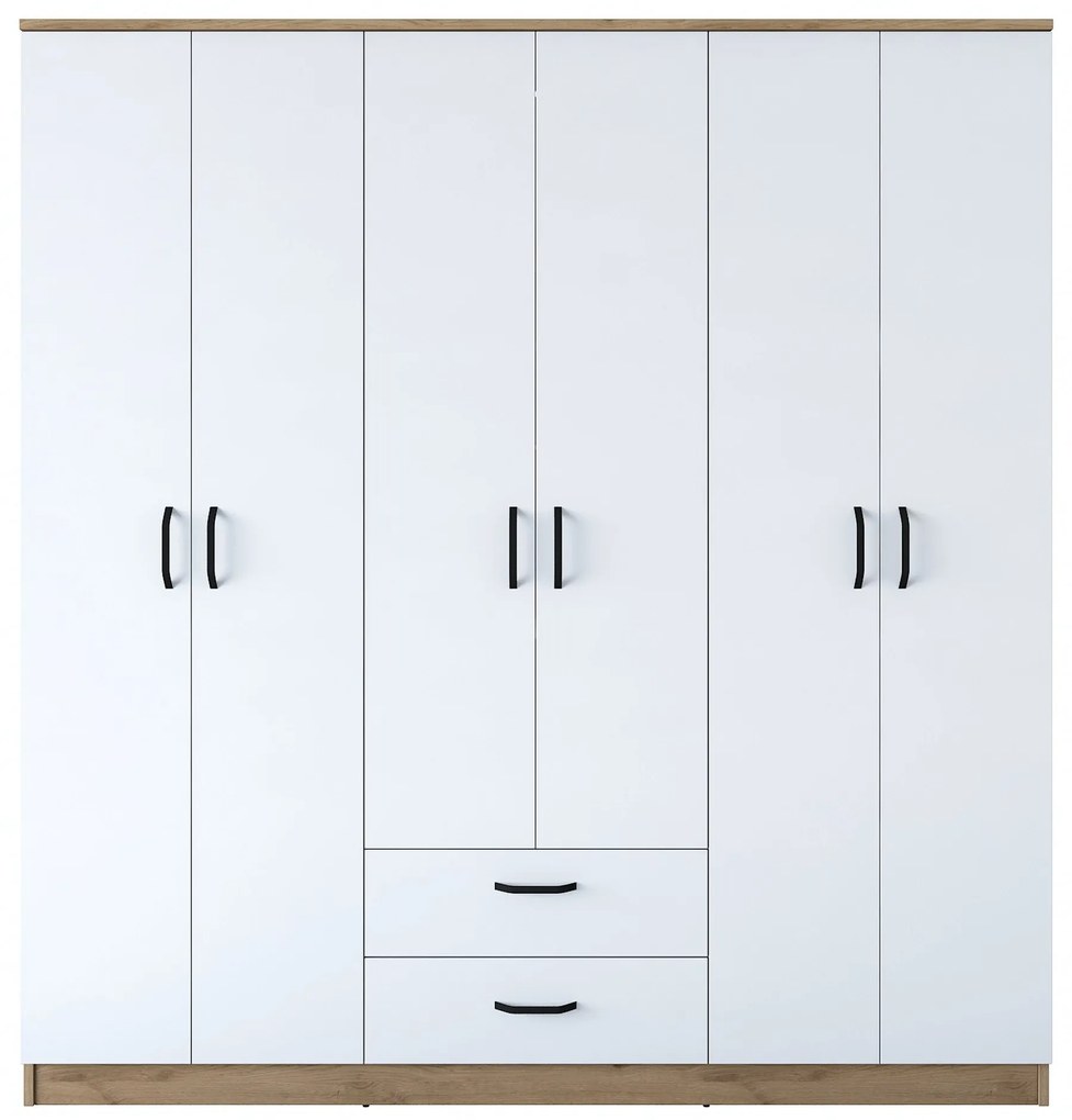 Guarda-Roupa BA115 – Nogueira e Branco – 180x190,8x47,3 cm
