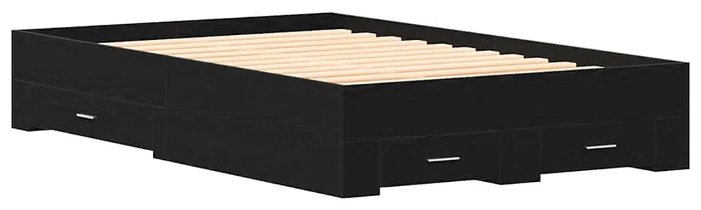 Cama com Gavetas vidaXL Carvalho Preto 120x190 cm Madeira de Engenhari